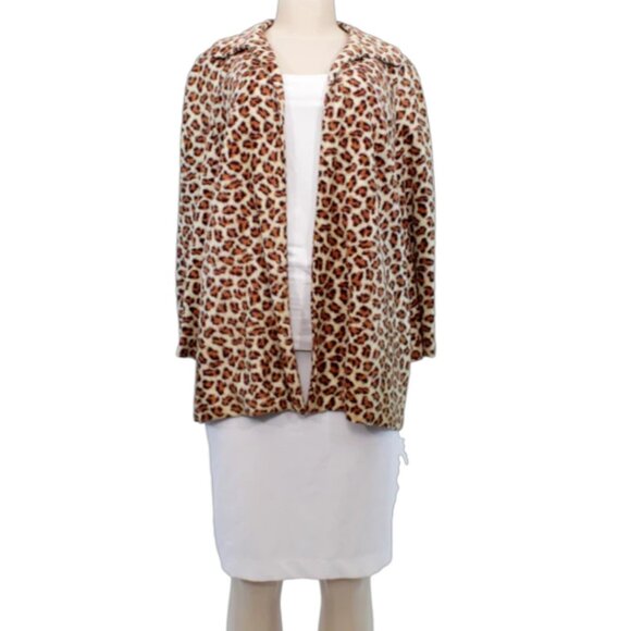 VINTAGE Faux Fur Leopard Coat - Picture 1 of 3